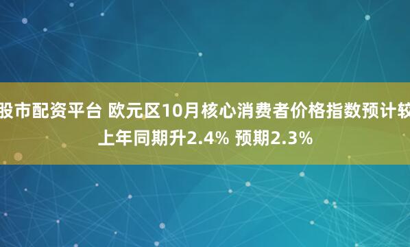 股市配资平台 欧元区10月核心消费者价格指数预计较上年同期升2.4% 预期2.3%