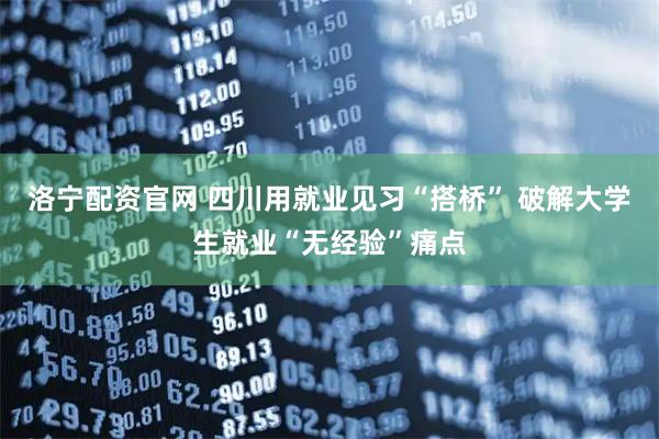 洛宁配资官网 四川用就业见习“搭桥” 破解大学生就业“无经验”痛点